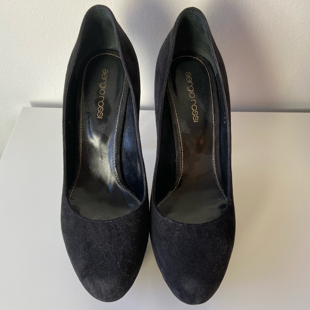 Sergio Rossi black platform heels
